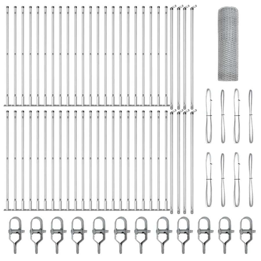 Afrasteringspaal Zilver 100 x 0,6 m (25 mm gaas) Staal