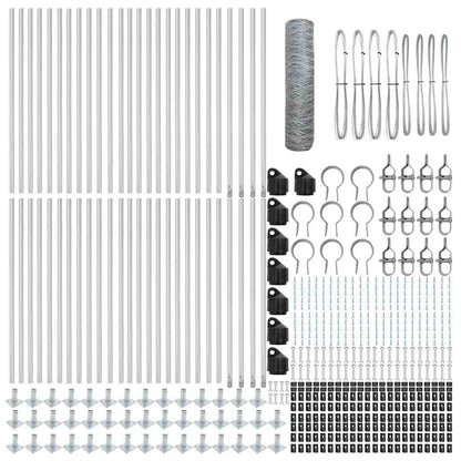 Afrasteringspaal Zilver 100 x 0,6 m (50 mm gaas) Staal