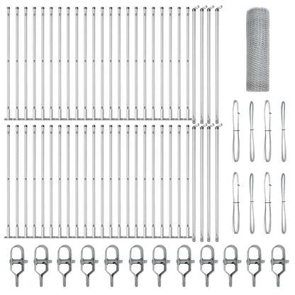 Afrasteringspaal Zilver 100 x 0,8 m (13 mm gaas) Staal