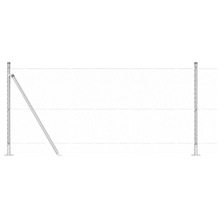 Afrasteringspaal Zilver 100 x 0,8 m (25 mm gaas) Staal