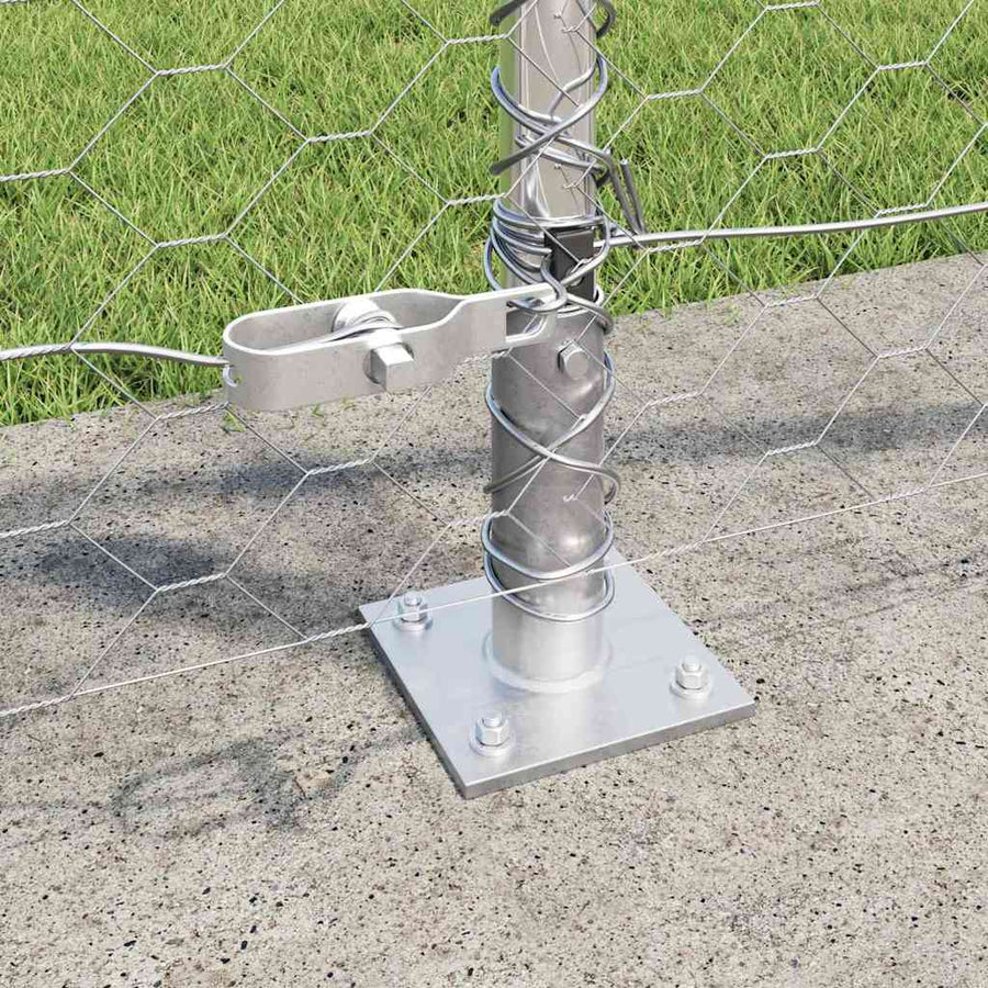 Afrasteringspaal Zilver 100 x 0,8 m (50 mm gaas) Staal