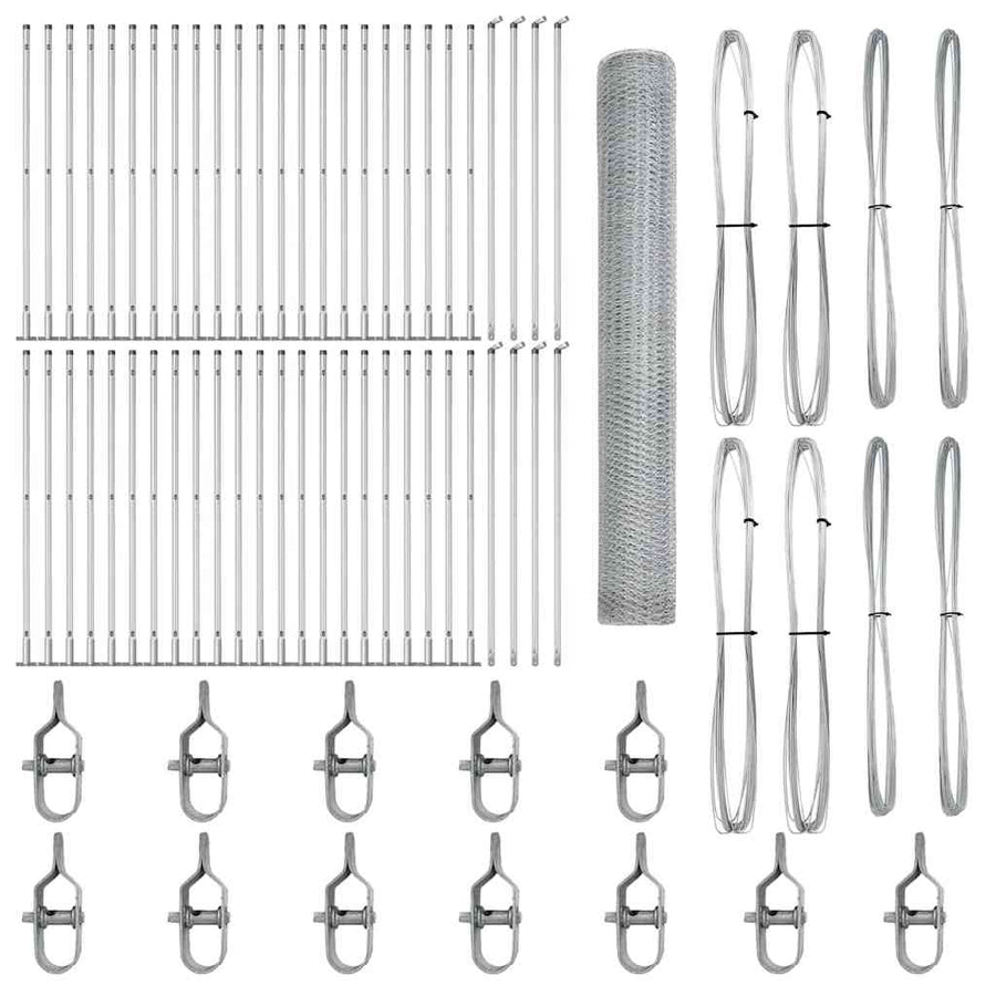 Afrasteringspaal Zilver 100 x 1,2 m (25 mm gaas) Staal