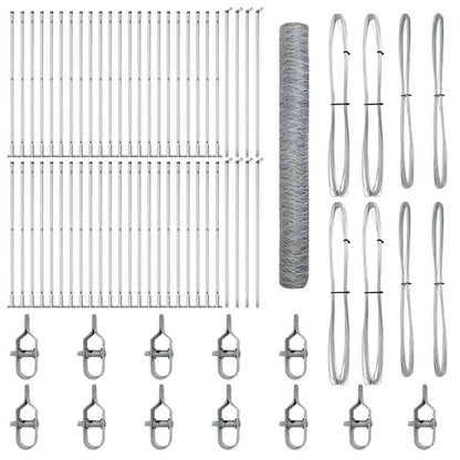 Afrasteringspaal Zilver 100 x 1,2 m (50 mm gaas) Staal