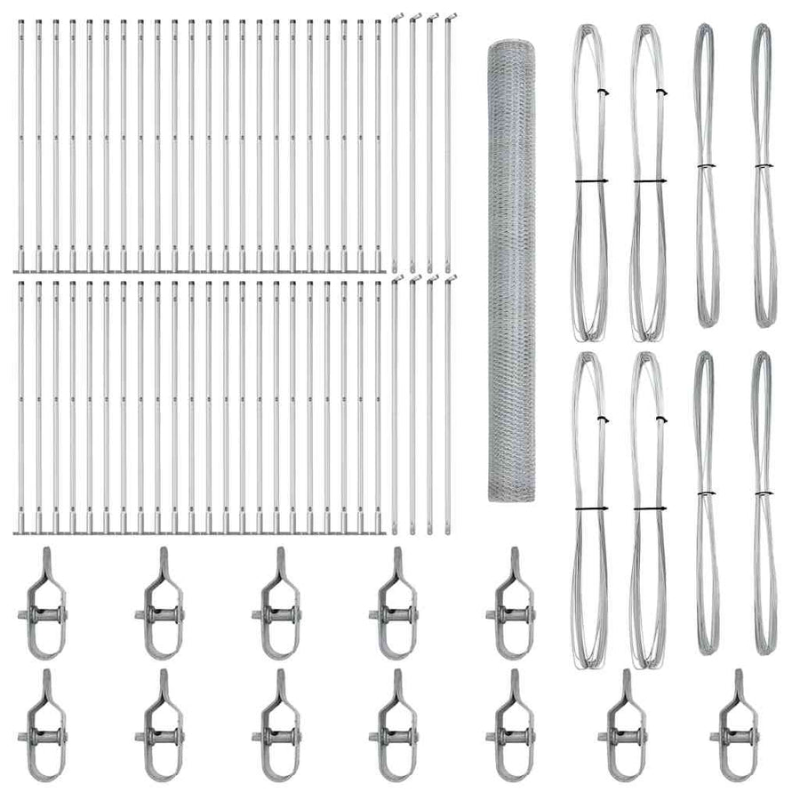 Afrasteringspaal Zilver 100 x 1,4 m (25 mm gaas) Staal