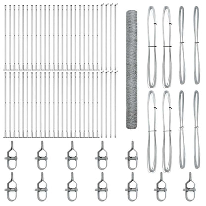 Afrasteringspaal Zilver 100 x 1,4 m (36 mm gaas) Staal