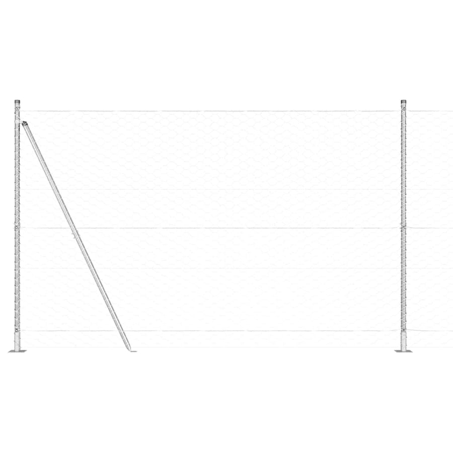 Afrasteringspaal Zilver 100 x 1,5 m (50 mm gaas) Staal