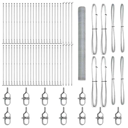 Afrasteringspaal Zilver 100 x 1,6 m (25 mm gaas) Staal