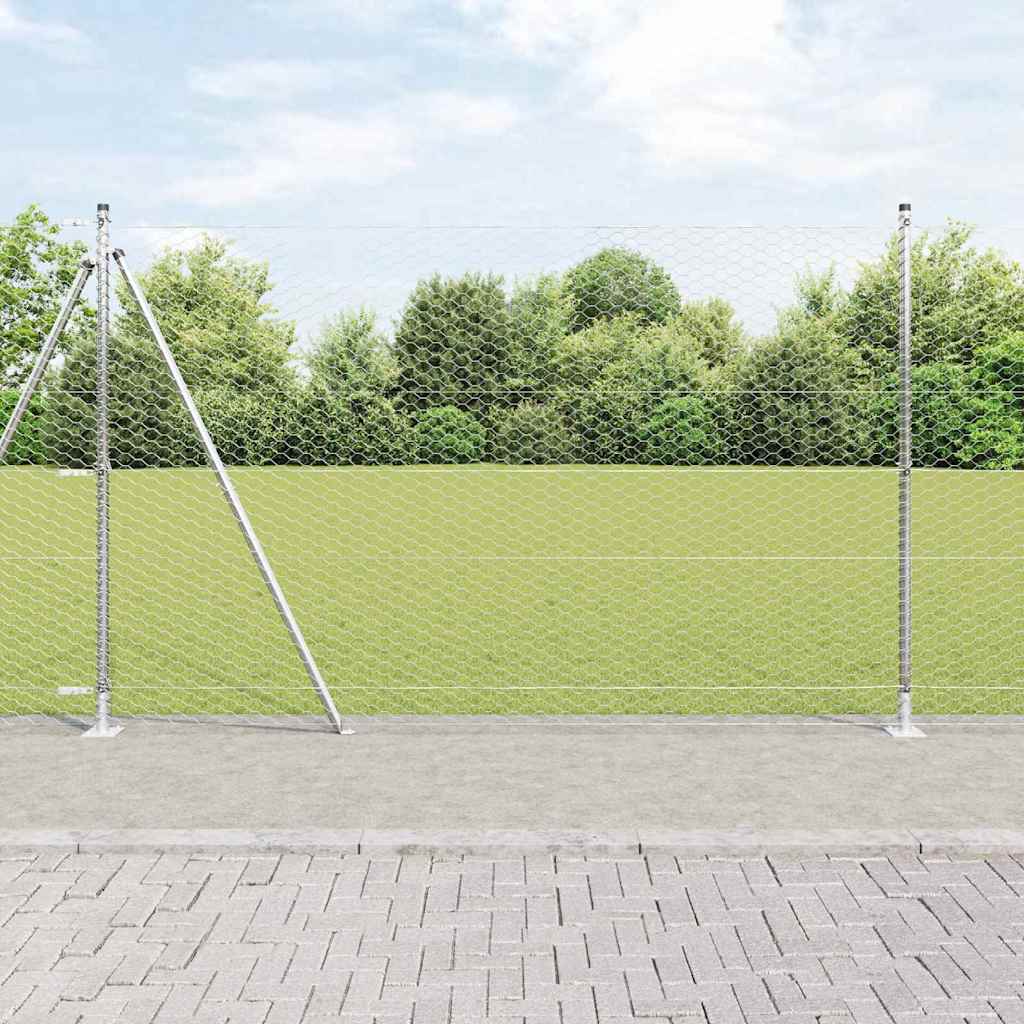 Afrasteringspaal Zilver 100 x 1,6 m (36 mm gaas) Staal