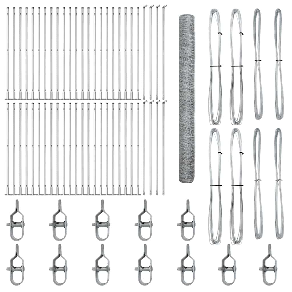 Afrasteringspaal Zilver 100 x 1,6 m (36 mm gaas) Staal