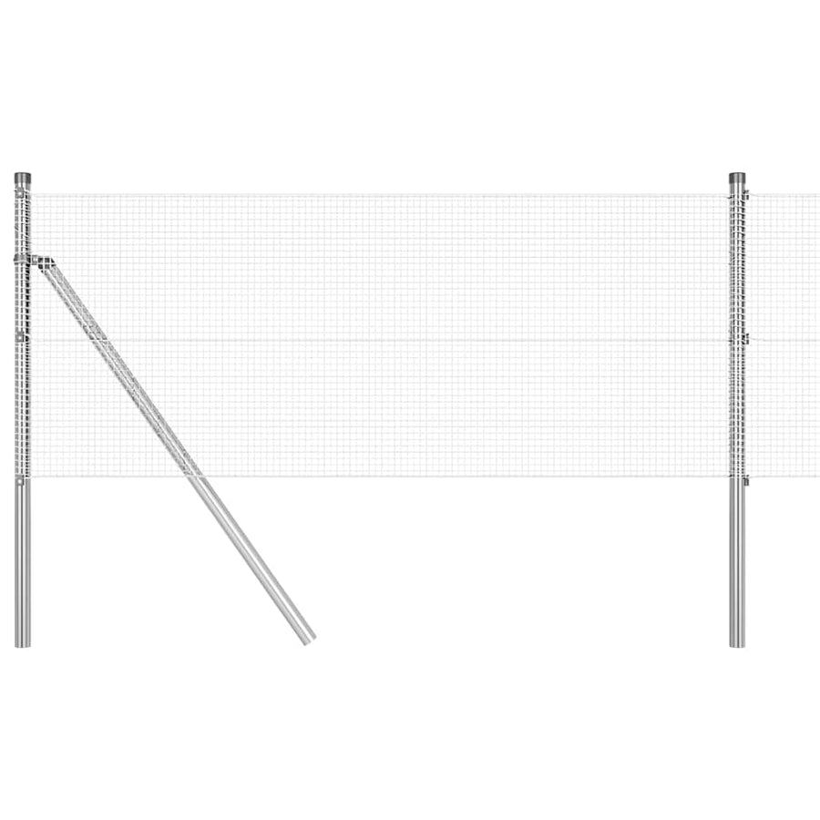 Afrasteringspaal Zilver 10 x 0,4 m (12 x 12 mm gaas) Staal