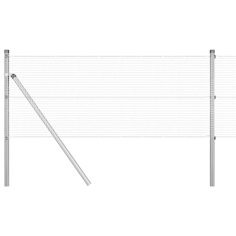 Afrasteringspaal Zilver 10 x 0,6 m (16 x 16 mm gaas) Staal