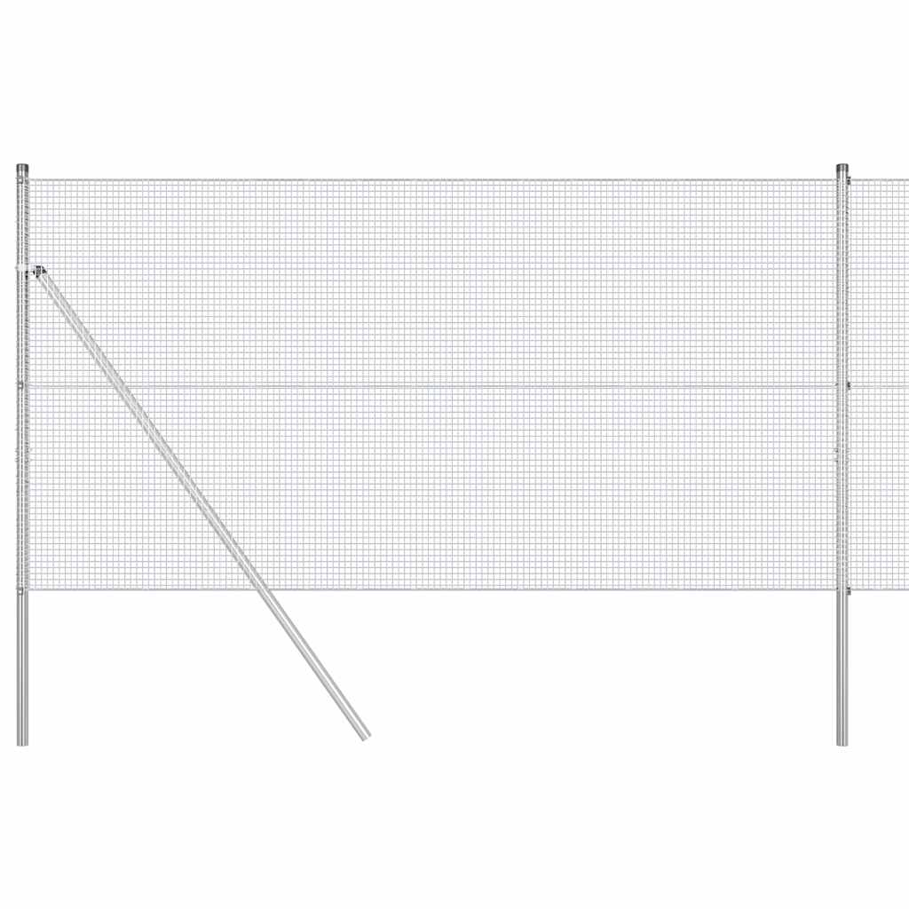 Afrasteringspaal Zilver 10 x 1 m (16 x 16 mm gaas) Staal