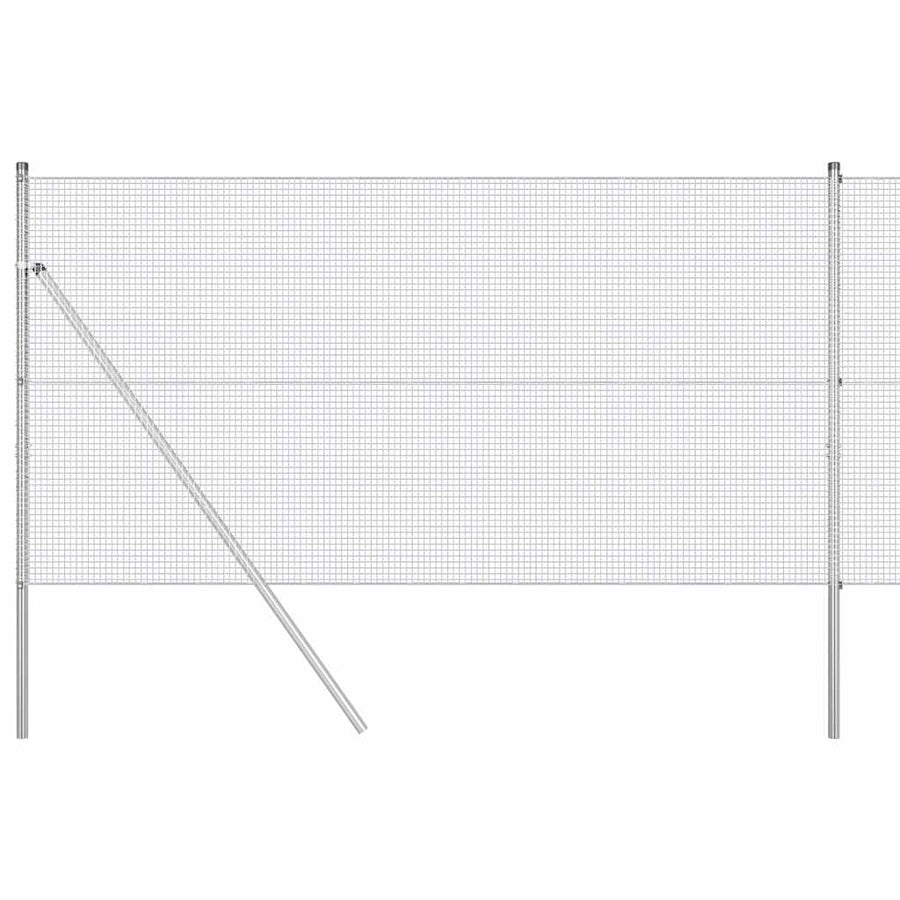 Afrasteringspaal Zilver 10 x 1 m (16 x 16 mm gaas) Staal