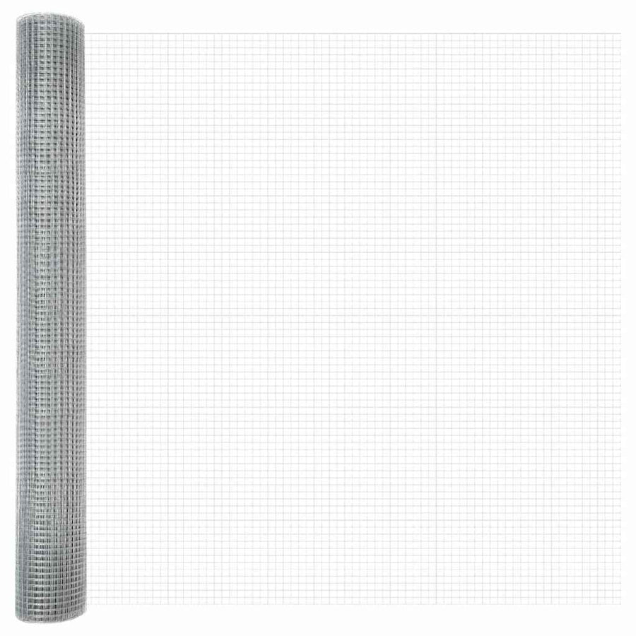 Afrasteringspaal Zilver 10 x 1 m (19 x 19 mm mesh) Staal