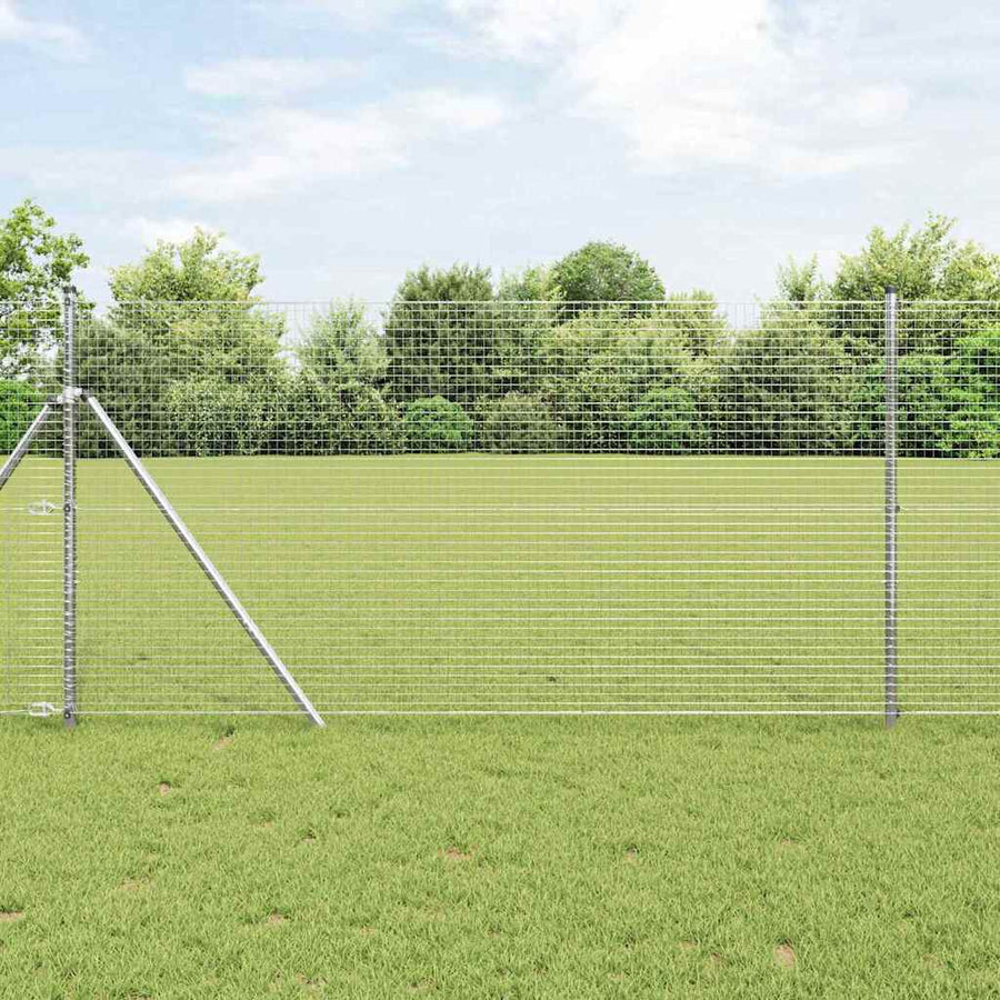 Afrasteringspaal Zilver 10 x 1 m (25 x 25 mm gaas) Staal