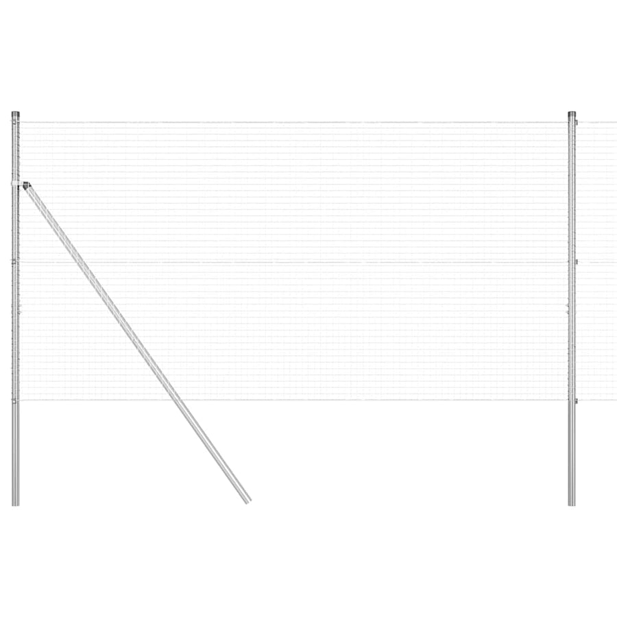 Afrasteringspaal Zilver 10 x 1 m (25 x 25 mm gaas) Staal