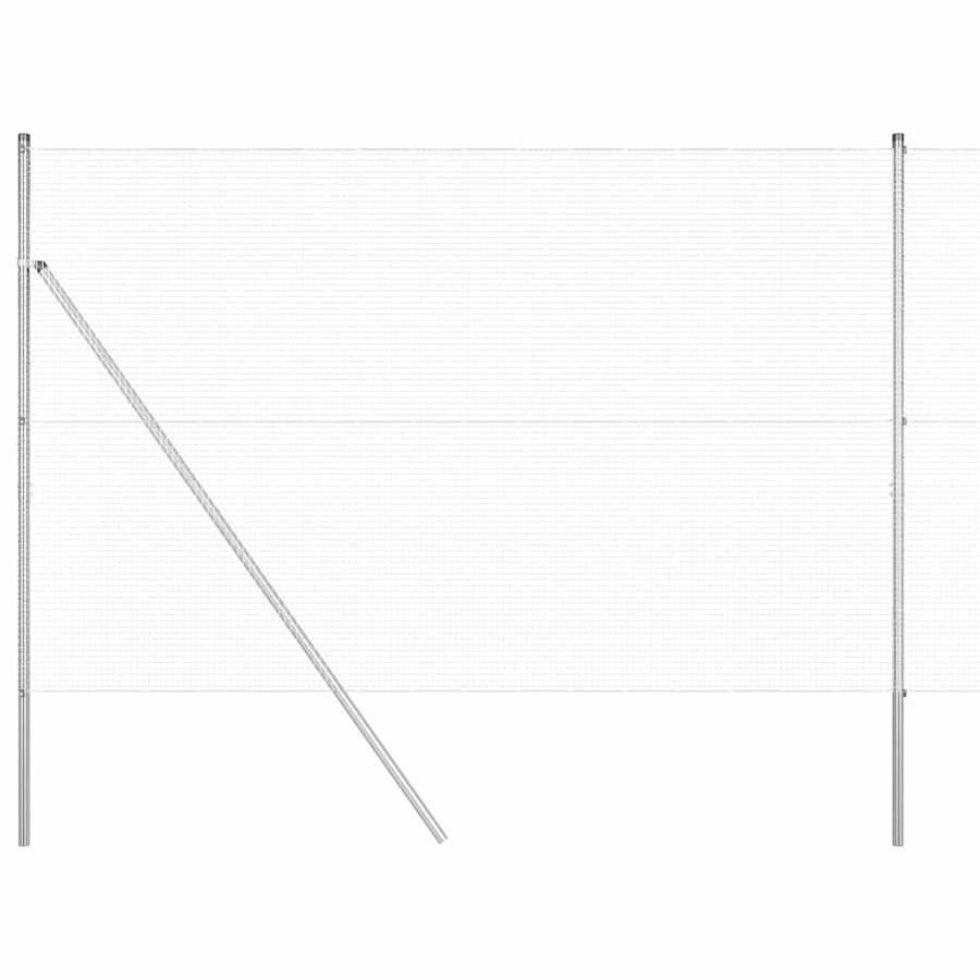 Afrasteringspaal Zilver 10 x 1,5 m (16 x 16 mm gaas) Staal