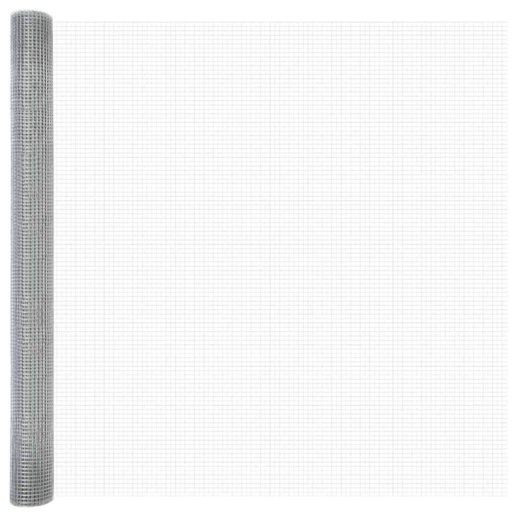 Afrasteringspaal Zilver 10 x 1,5 m (16 x 16 mm gaas) Staal