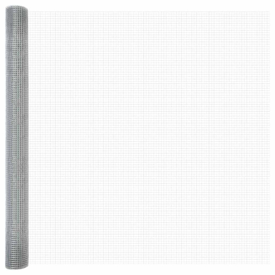 Afrasteringspaal Zilver 10 x 1,5 m (16 x 16 mm gaas) Staal