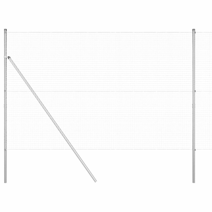 Afrasteringspaal Zilver 10 x 1,6 m (25 x 25 mm gaas) Staal