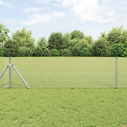 Afrasteringspaal 25 x 0,5 m gegalvaniseerd staal zilver