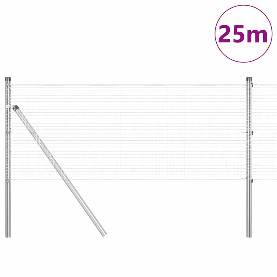 Afrasteringspaal Zilver Staal Gegalvaniseerd Staal 25 x 0,5 m (16 x 16 mm gaas)