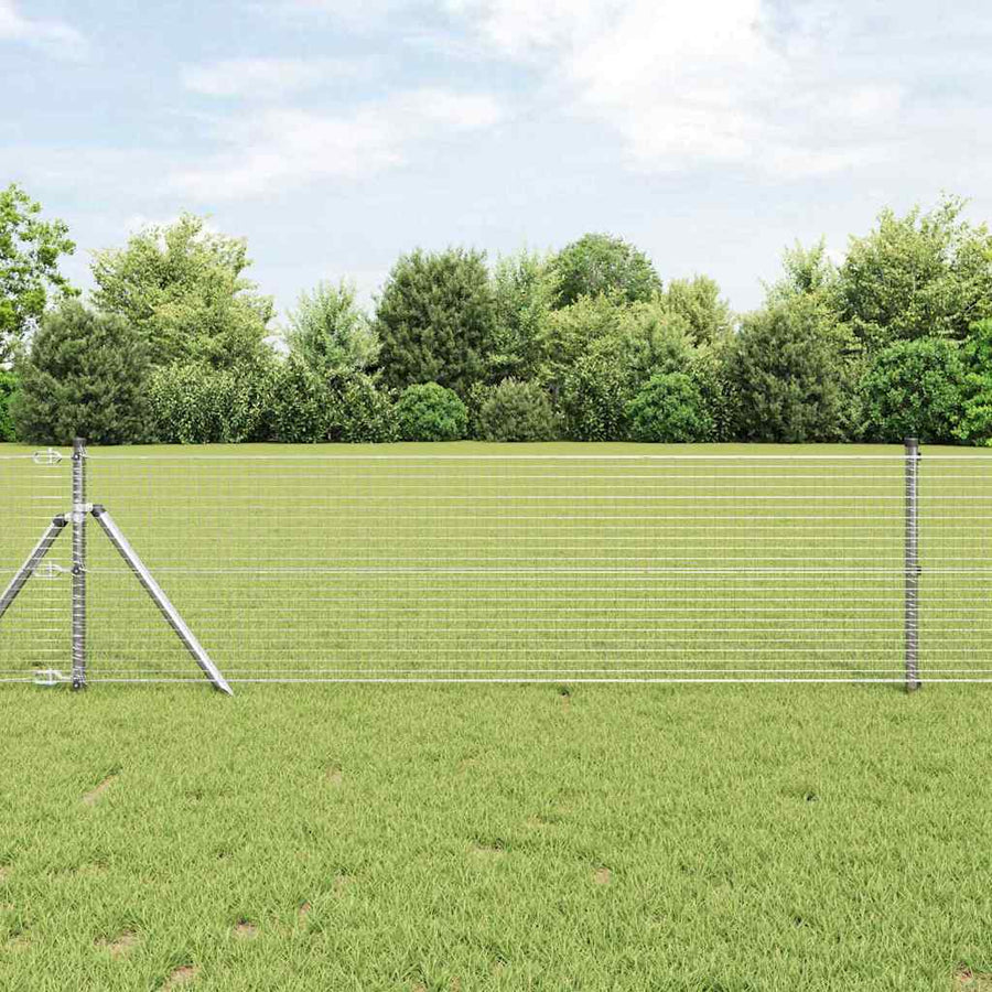 Afrasteringspaal Zilver 25 x 0,8 m (25 x 25 mm gaas) Staal