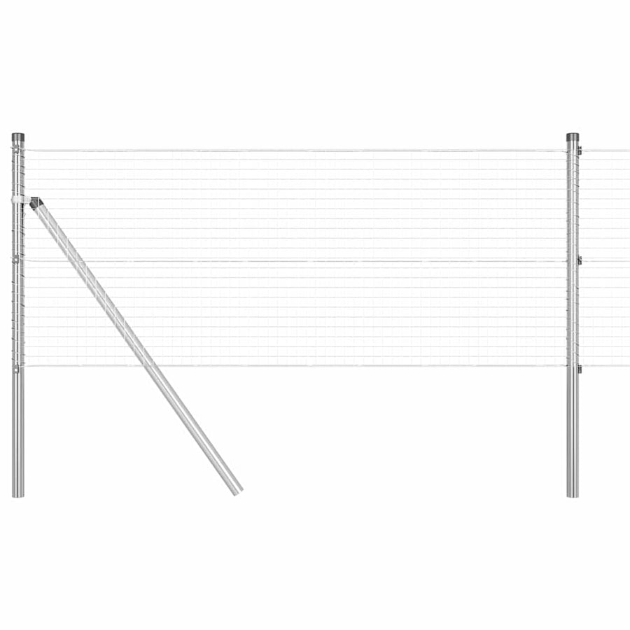 Afrasteringspaal Zilver 25 x 0,8 m (25 x 25 mm gaas) Staal