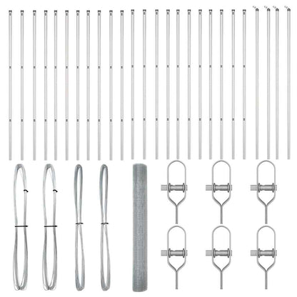 Afrasteringspaal Zilver 50 x 1 m (12 x 12 mm gaas) Staal
