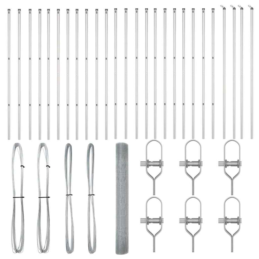 Afrasteringspaal Zilver 50 x 1 m (12 x 12 mm gaas) Staal