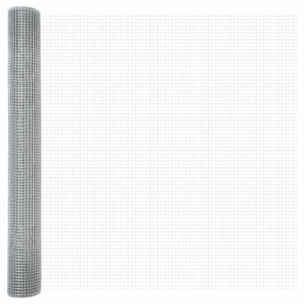 Afrasteringspaal Zilver 50 x 1 m (12 x 12 mm gaas) Staal