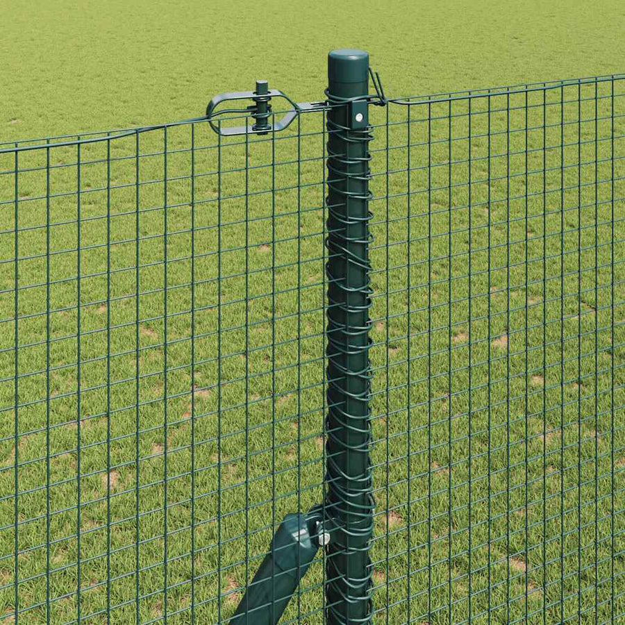 Hecke Met Palen 1.5 X 10 M Staal Groen 10 x 1,5 m (19 x 19 mm gaas)