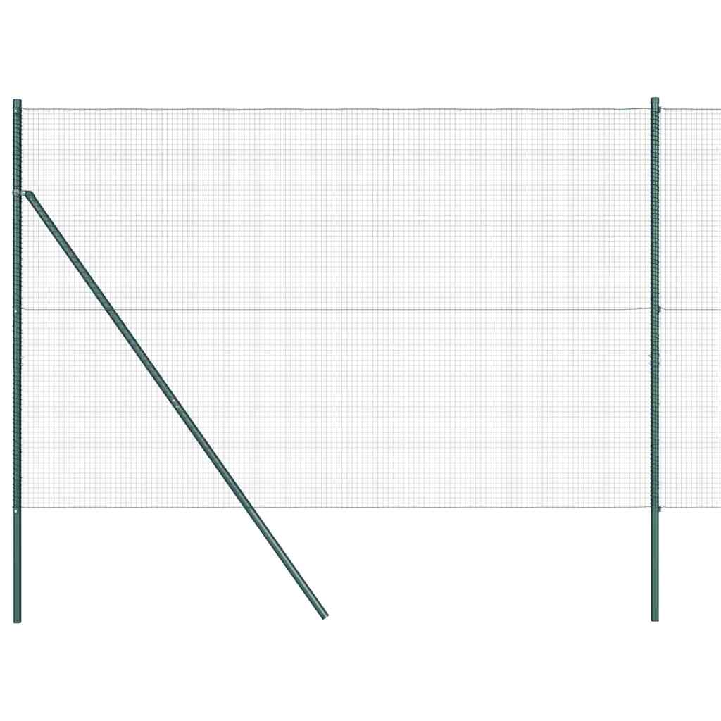 Hecke Met Palen 1.5 X 10 M Staal Groen 10 x 1,5 m (19 x 19 mm gaas)
