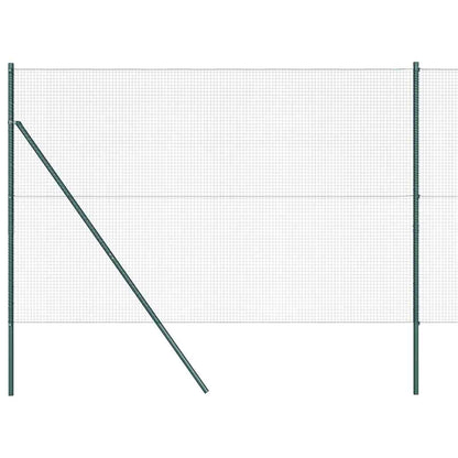 Hecke Met Palen 1.5 X 10 M Staal Groen 10 x 1,5 m (19 x 19 mm gaas)