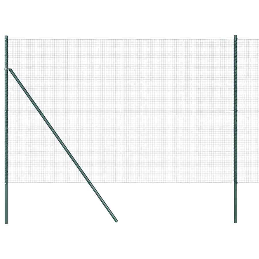 Hecke Met Palen 1.5 X 10 M Staal Groen 10 x 1,5 m (19 x 19 mm gaas)