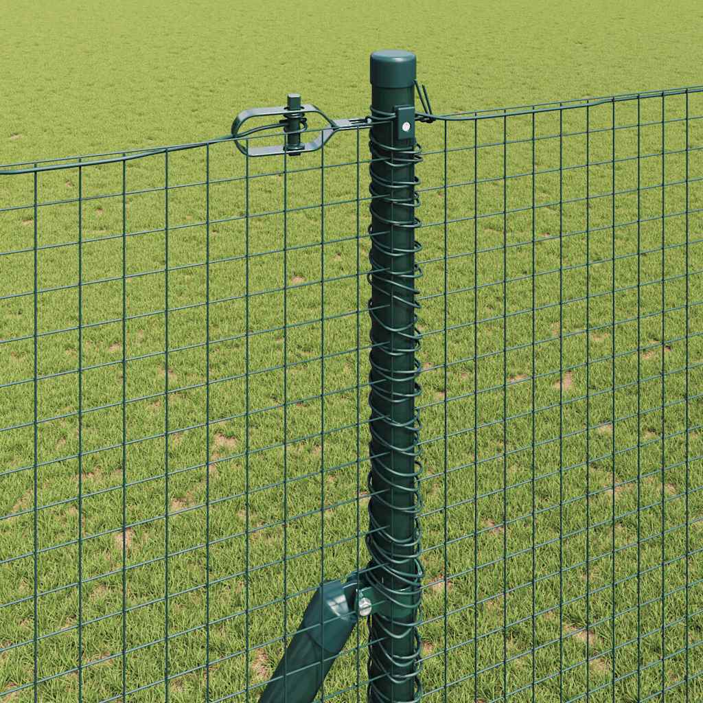 Hecke Met Palen 1.5 X 10 M Staal Groen 10 x 1,5 m (25 x 25 mm gaas)