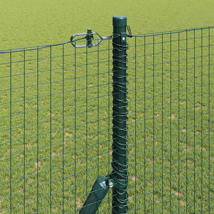 Hecke Met Palen 1.5 X 10 M Staal Groen 10 x 1,5 m (25 x 25 mm gaas)