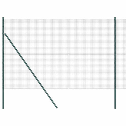 Hecke Met Palen 1.5 X 10 M Staal Groen 10 x 1,5 m (25 x 25 mm gaas)