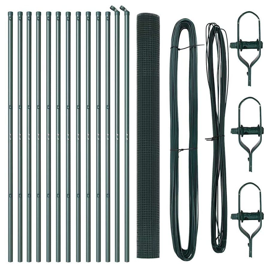 Afrasteringspaal Groen 25 x 1,5 m (12 x 12 mm gaas) Staal
