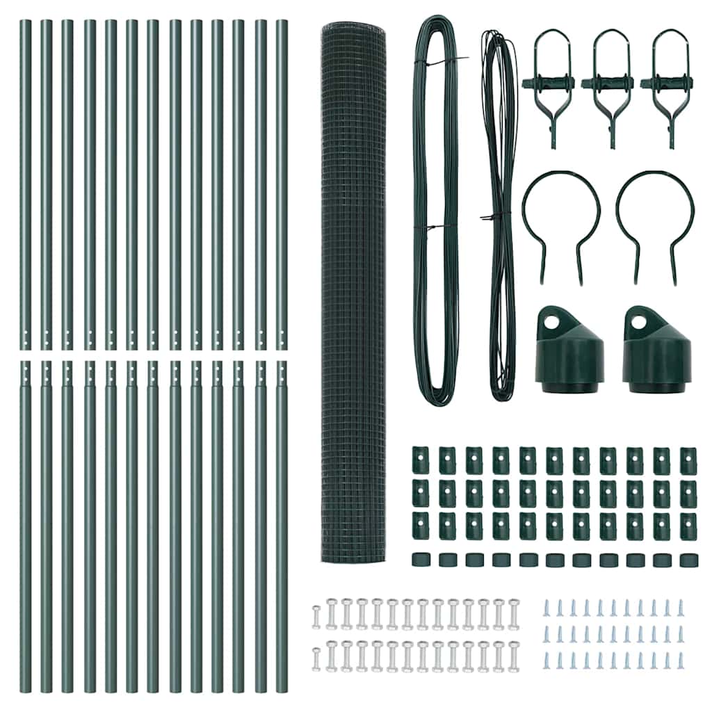 Afrasteringspaal Groen 25 x 1,5 m (16 x 16 mm gaas)
