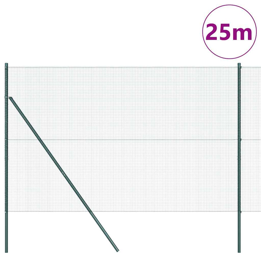 Afrasteringspaal Groen 25 x 1,5 m (16 x 16 mm gaas)
