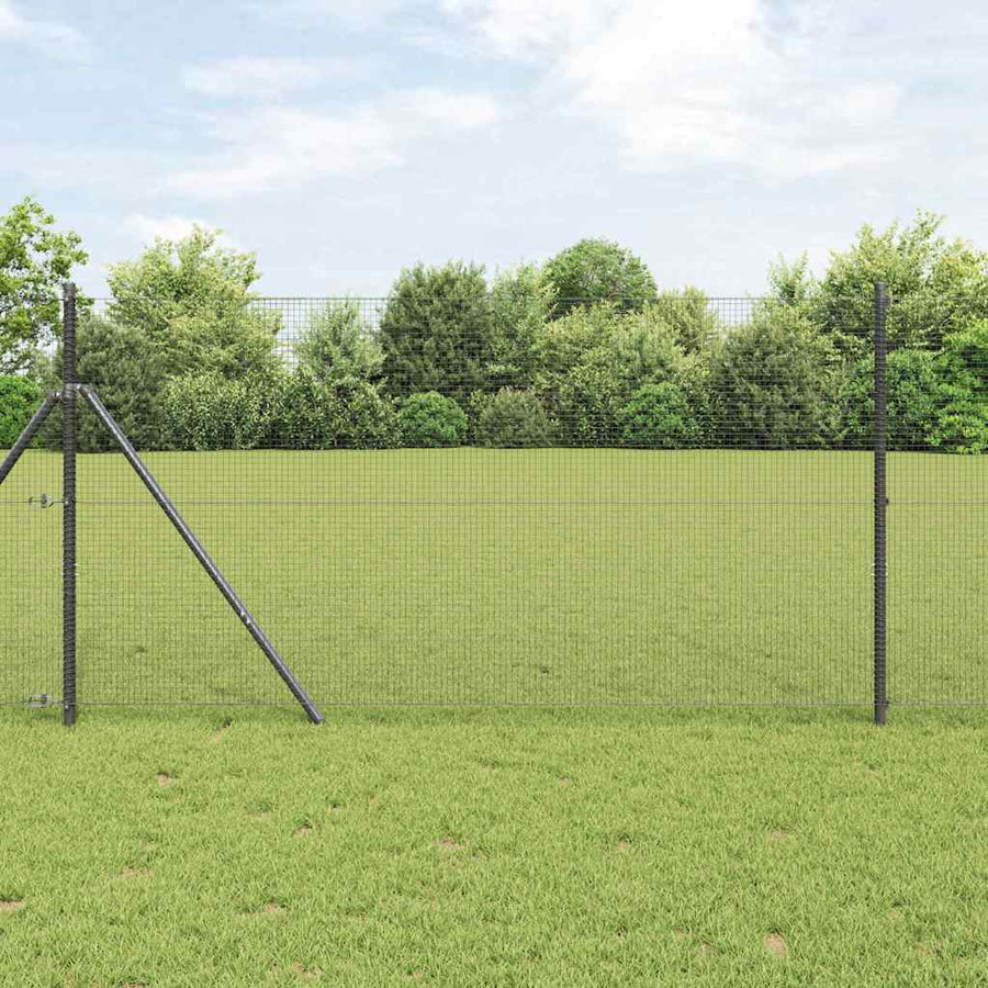 Afrasteringspaal Grijs 10 x 1 m (16 x 16 mm gaas) Staal