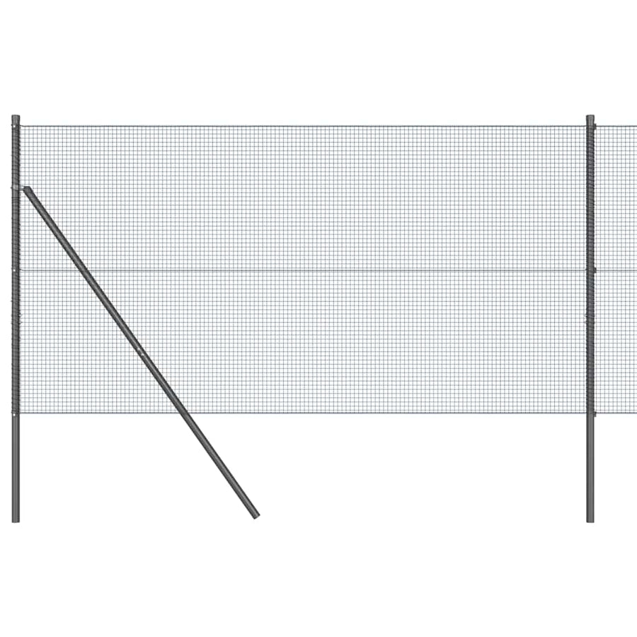 Afrasteringspaal Grijs 10 x 1 m (16 x 16 mm gaas) Staal