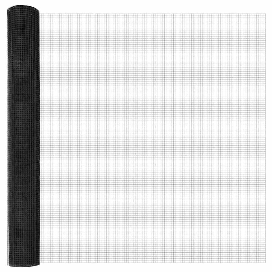 Afrasteringspaal Grijs 10 x 1 m (16 x 16 mm gaas) Staal
