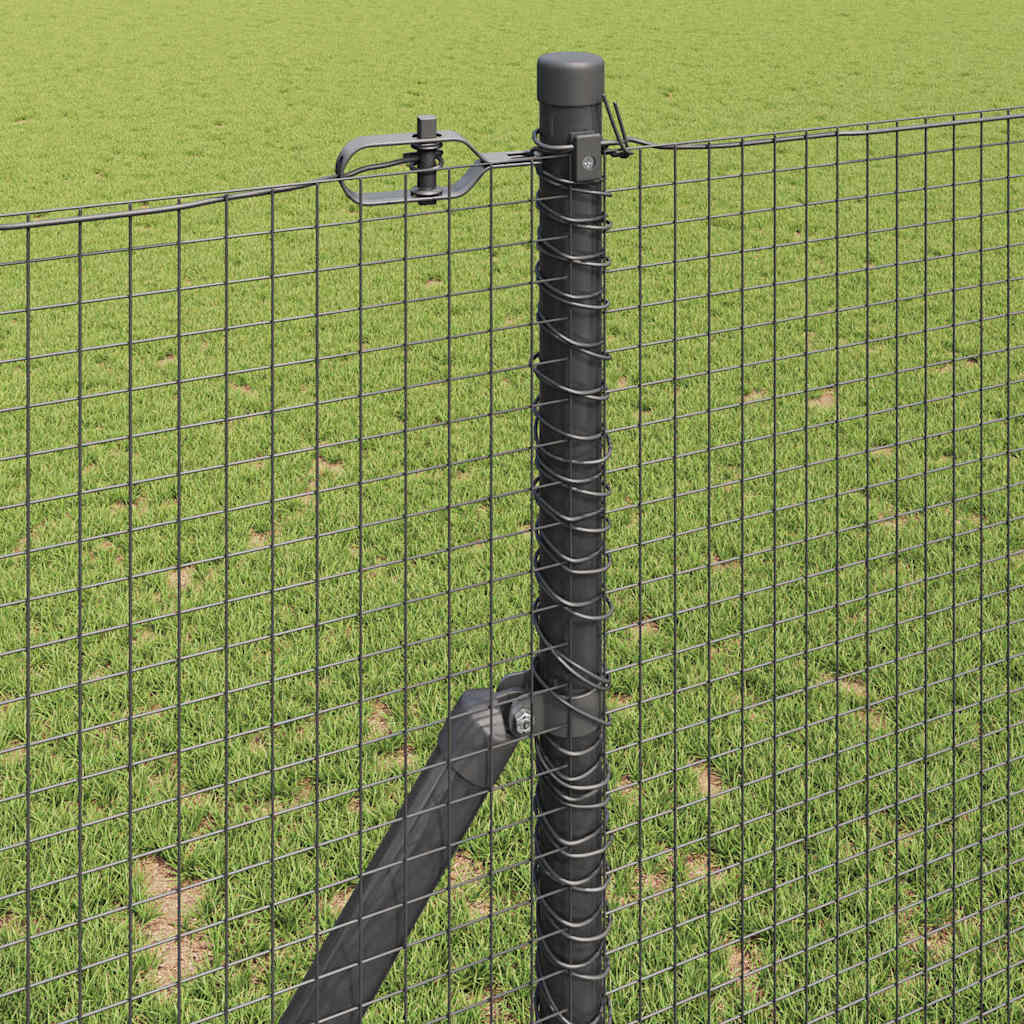 Hecke Met Palen 1 X 10 M Staal Grijs 10 x 1 m (19 x 19 mm mesh)