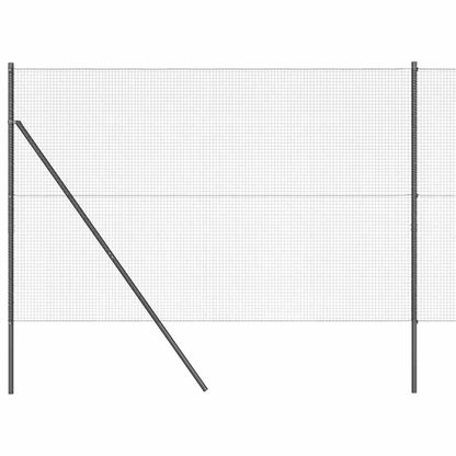 Hecke Met Palen 1.5 X 10 M Staal Grijs 10 x 1,5 m (19 x 19 mm gaas)