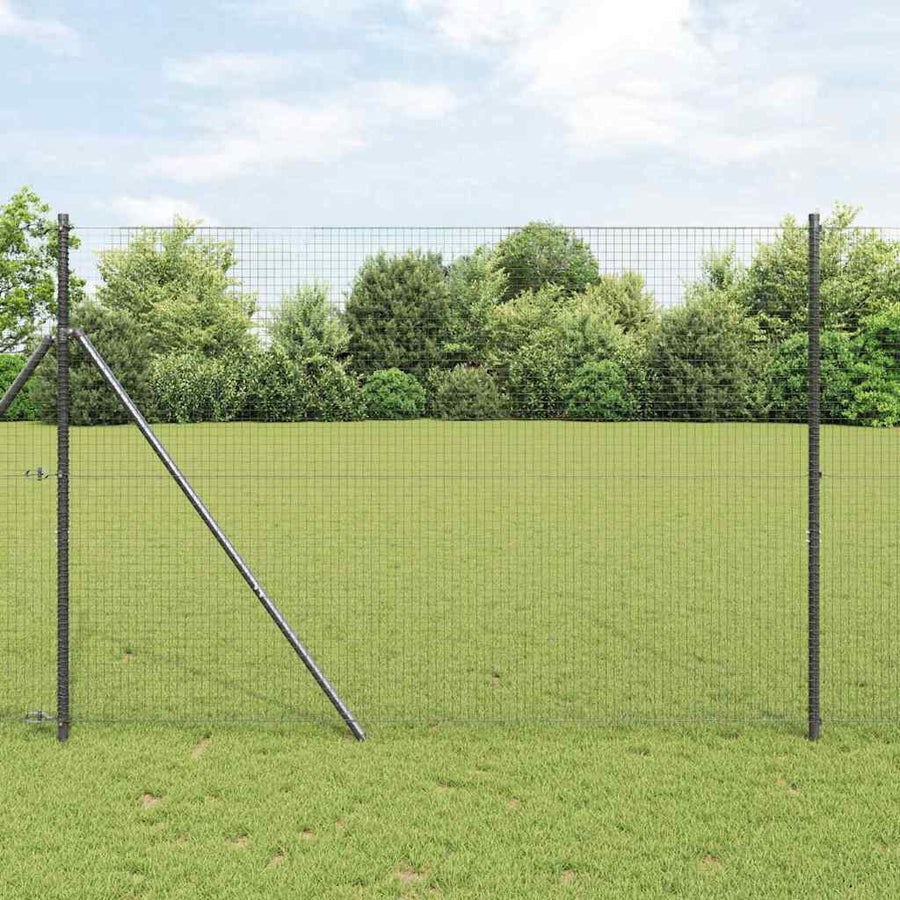 Afrasteringspaal Grijs 10 x 1,5 m (25 x 25 mm gaas) Staal