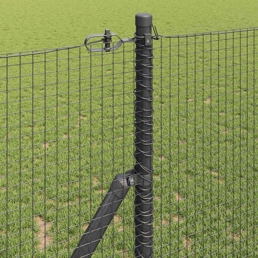 Hecke Met Palen Grijs 1 X 25 M Staal Grijs