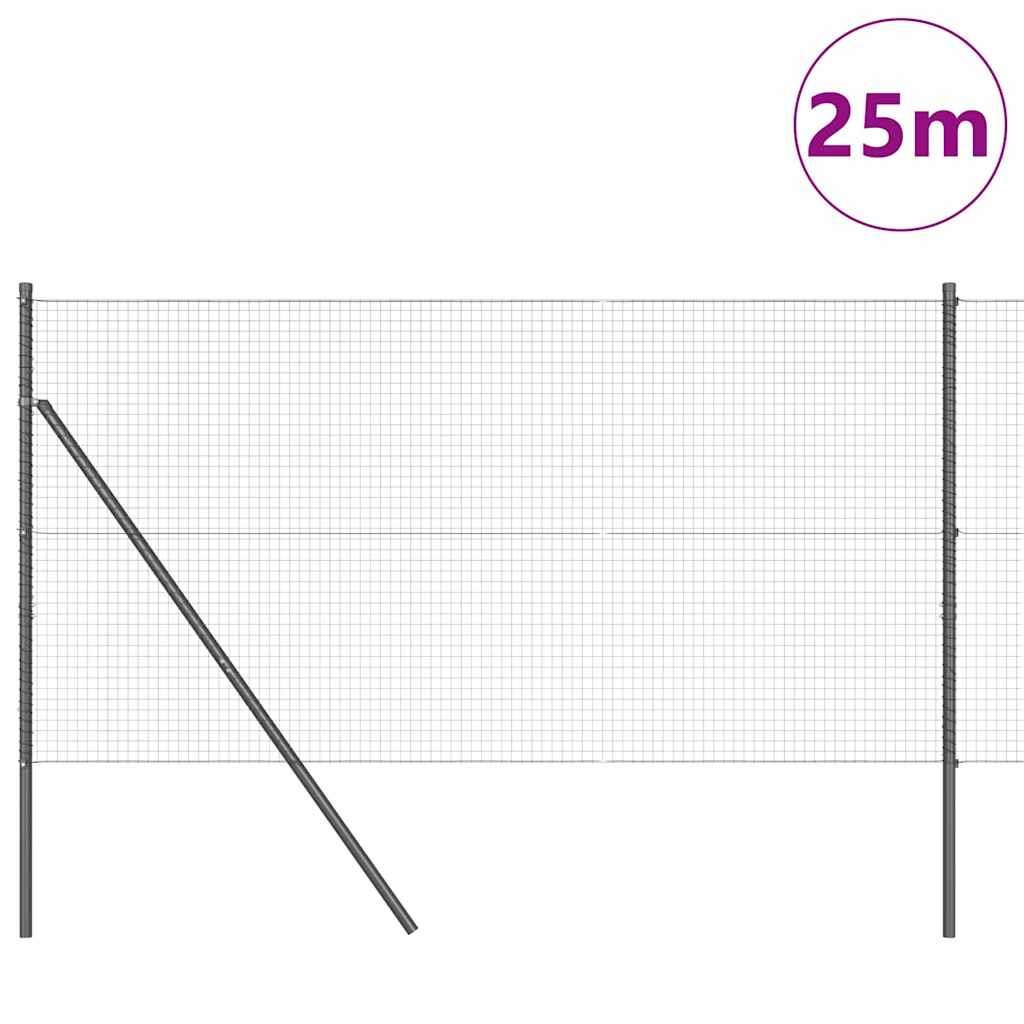 Afrasteringspaal Grijs 25 x 1,4 m (25 x 25 mm gaas)