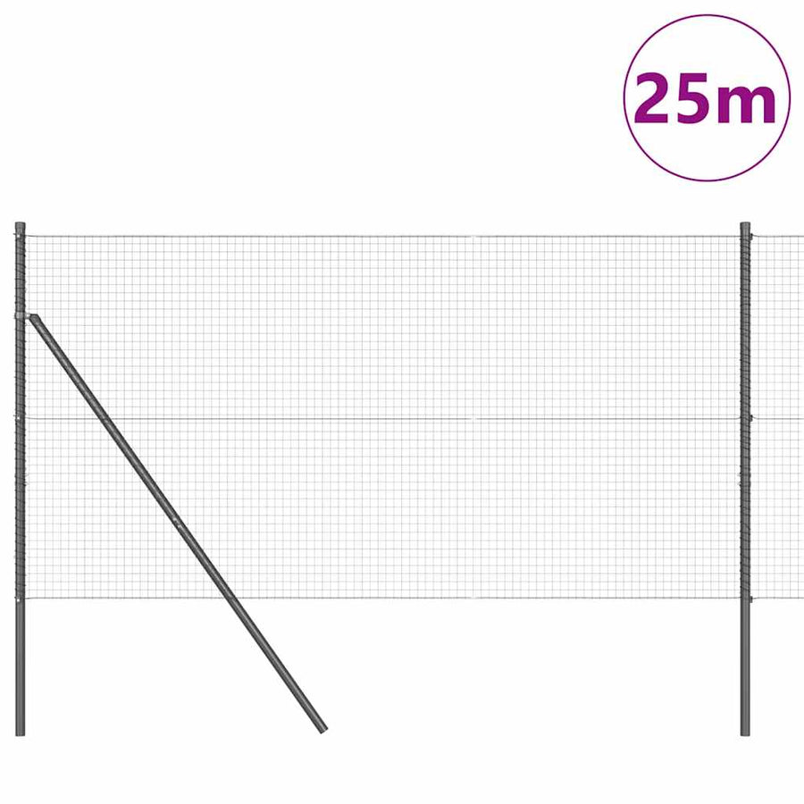 Afrasteringspaal Grijs 25 x 1,4 m (25 x 25 mm gaas)